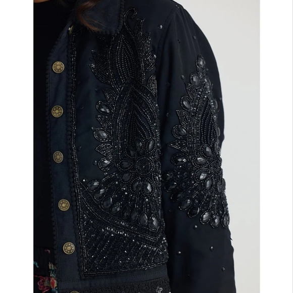 NWT Talisman Torero beaded embellished design point collar button jacket.  small - Picture 5 of 16